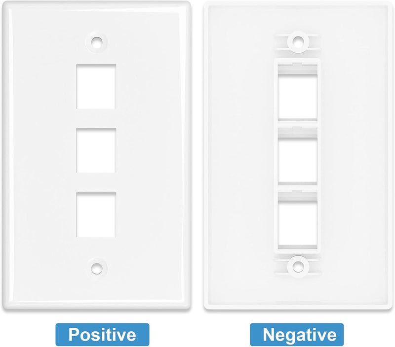 iwillink (1-Pack) 3-Port Ethernet Wall Plate, Keystone Jack Wall Plate with RJ45 Keystone Inline Coupler insert, Female to Female Cat6 Keystone Jack Wall Plates, Blue - Image 5
